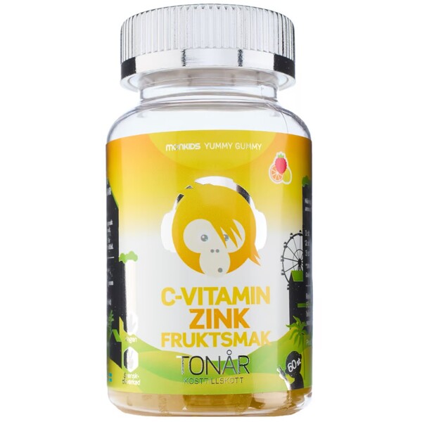 Monkids C-vitamin+Zink Tonår Fruktsmak