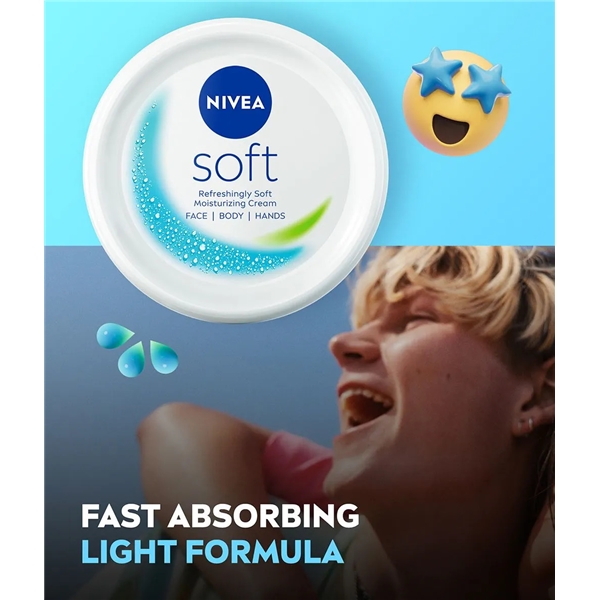 Nivea Soft Moisturizing Cream - Face Body Hand (Bild 4 av 5)