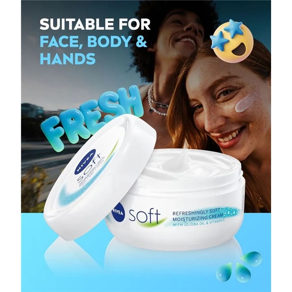 Nivea Soft Moisturizing Cream - Face Body Hand (Bild 5 av 5)