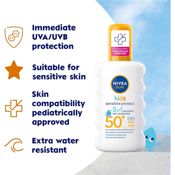 Nivea Sun Kids Sensitive Protect Spray SPF50+ (Bild 3 av 5)