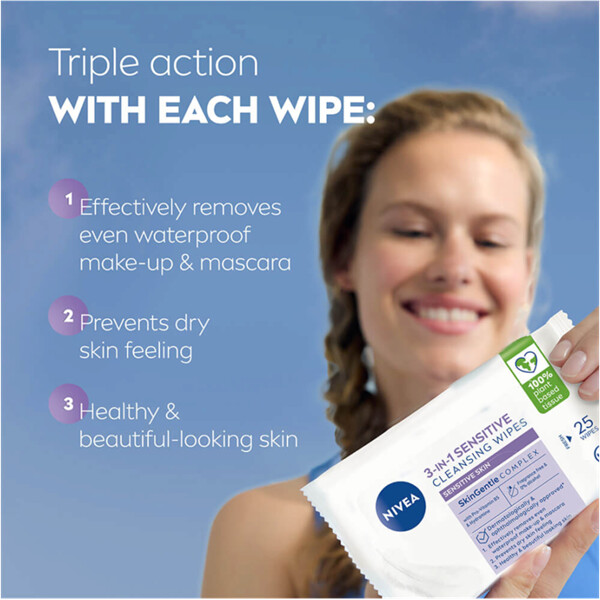 Nivea 3 in 1 Sensitive Cleansing Wipes (Bild 3 av 6)