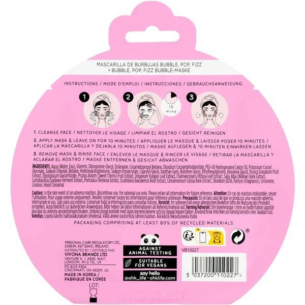 Oh K! Bubble, Pop, Fizz Bubble Mask (Bild 2 av 3)