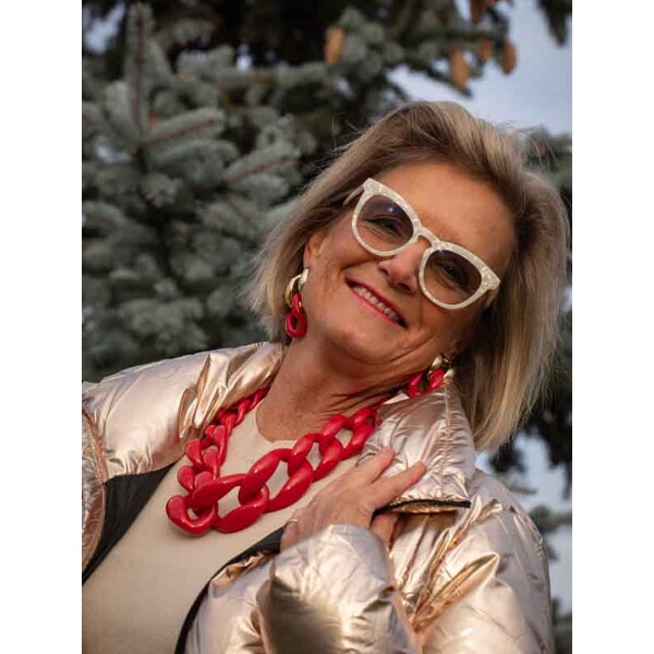 84511-12 Chunky Necklace Red (Bild 4 av 4)