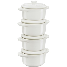 Ivory white - Staub Mini Cocotte/grytset 10 cm 4-pack