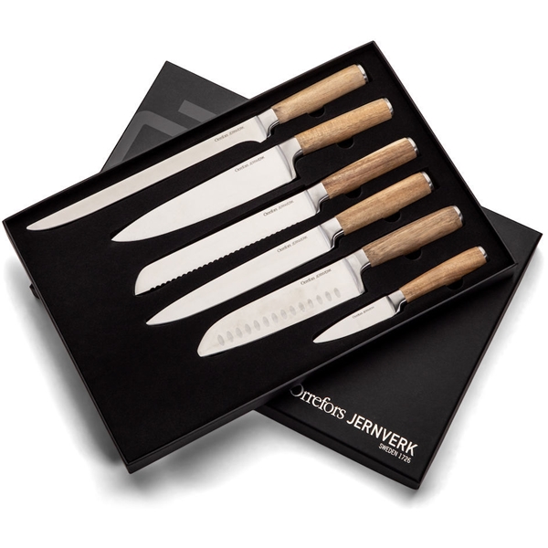 Orrefors Jernverk Knivset Acacia 6-pack (Bild 1 av 3)