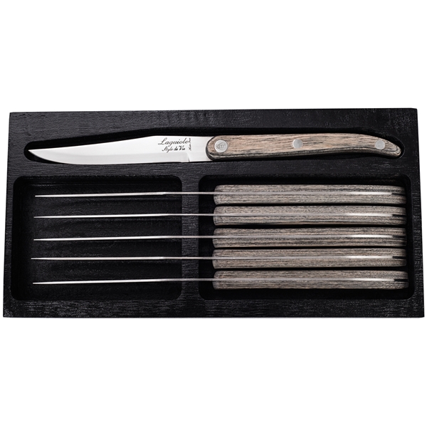 Grillknivar Laguiole Grey Pakka slät 6-pack (Bild 1 av 5)