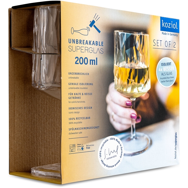 Club No. 9 Vitvinsglas Plast 200 ml 2-pack (Bild 2 av 6)