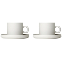 Pilar Kaffekoppar med fat 2-pack