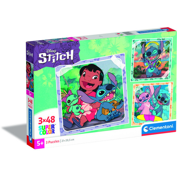 Pussel 3 x 48 Bitar CB Disney Stitch (Bild 1 av 4)