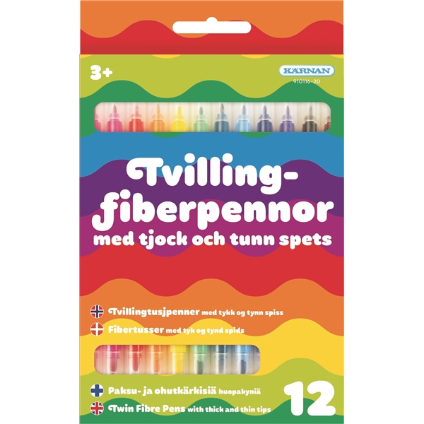 Tvillingfiberpennor 12 st