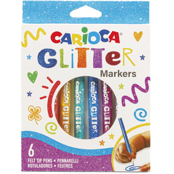 Carioca Glitterpennor 6 st (Bild 1 av 3)