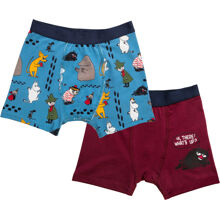 Mumin Boxershorts Fotspår2 Blå 2-p