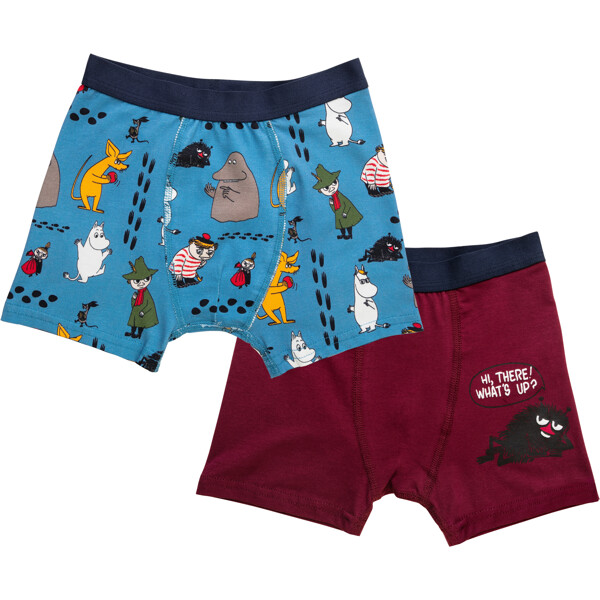 Mumin Boxershorts Fotspår2 Blå 2-p (Bild 1 av 3)