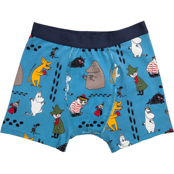 Mumin Boxershorts Fotspår2 Blå 2-p (Bild 2 av 3)