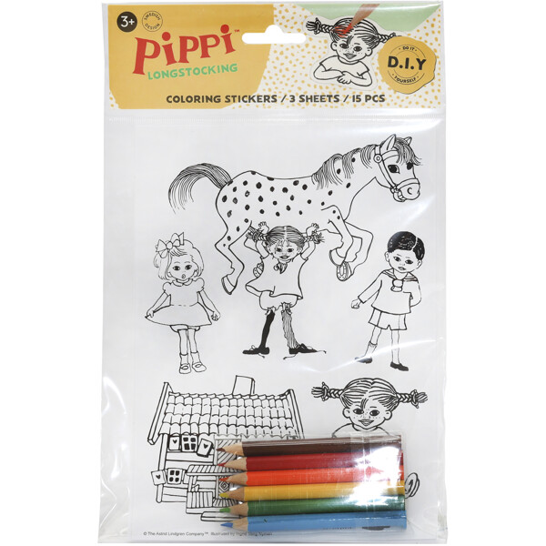 Pippi Klistermärken att Färglägga (Bild 1 av 5)