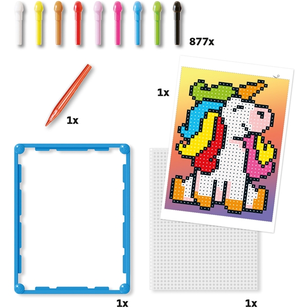 Quercetti Pixel Art Basic Unicorn 877 st (Bild 3 av 4)